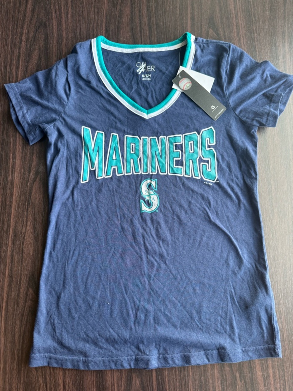 Mariners Navy V-Neck Team Tee
